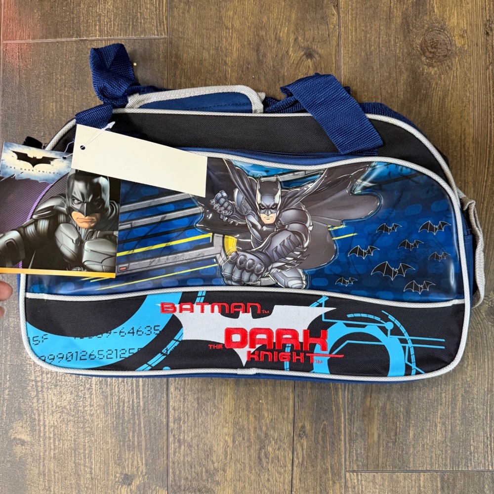 Y2K Vintage Batman The Dark Knight Duffel Bag DC Comics Blue Black Gym Bag NWT